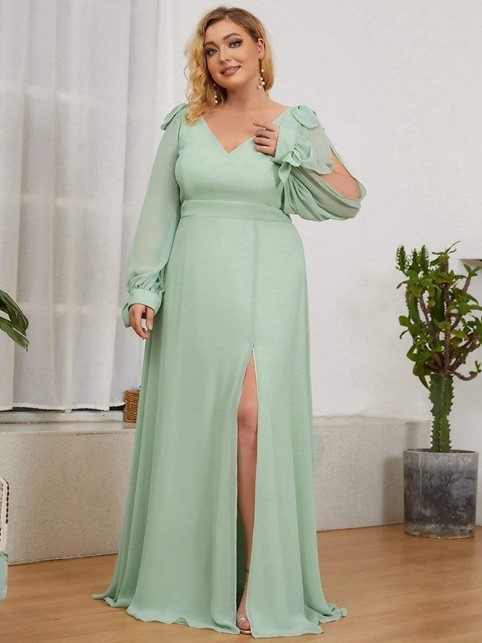 Long Sleeve Plus Size Dress