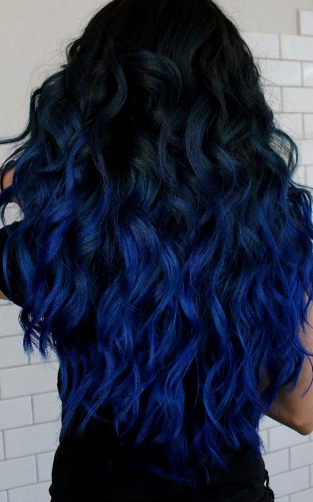 Blue Blended Dark Hair