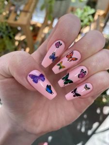 Different-Colour-Butterfly-Nails