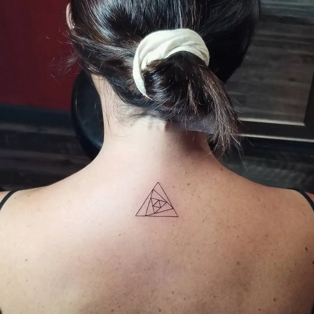 Geometric back tattoo