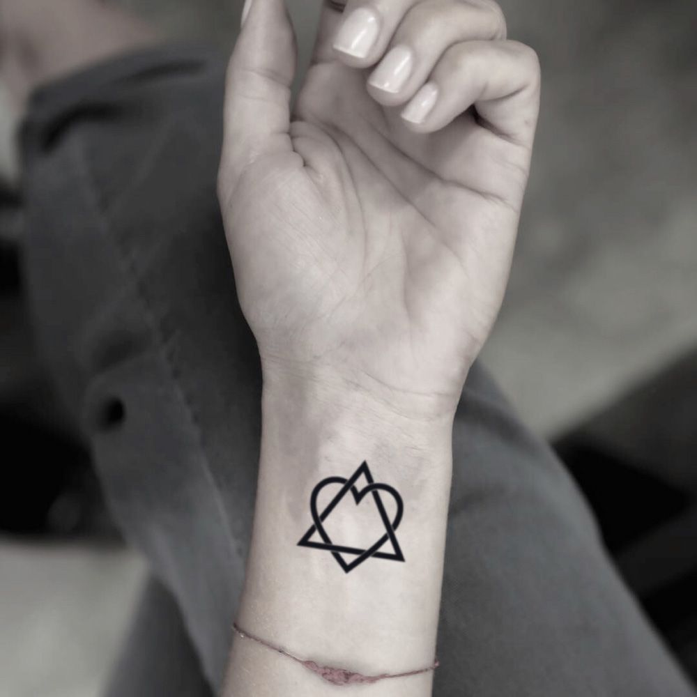 Heart triangle tattoo