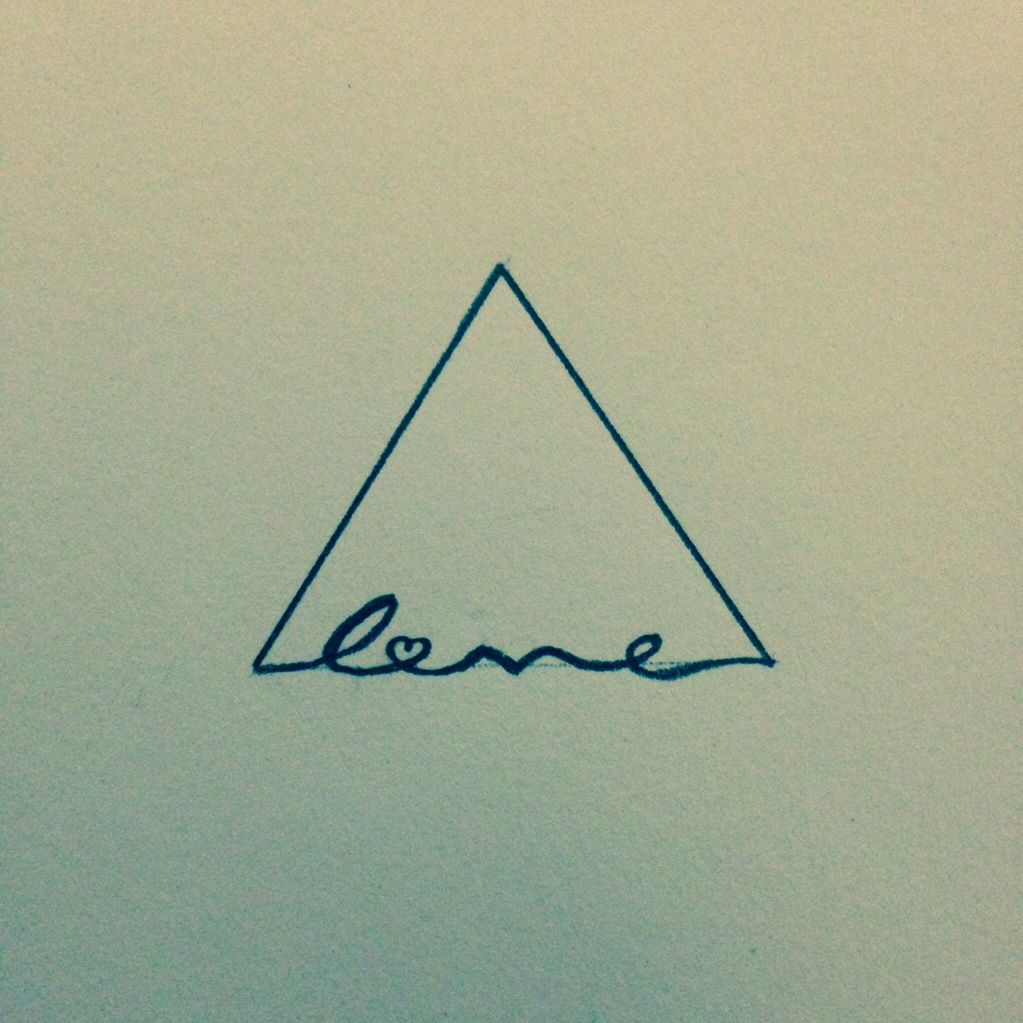 Love triangle tattoo