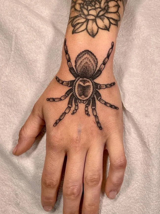 Wolf Creepy crawly Tattoo On Hand