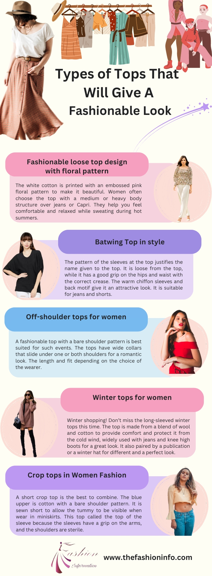 Types of tops that will give a fashionable look