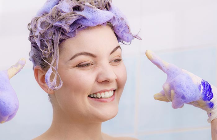 What's the right manner to apply A purple Shampoo