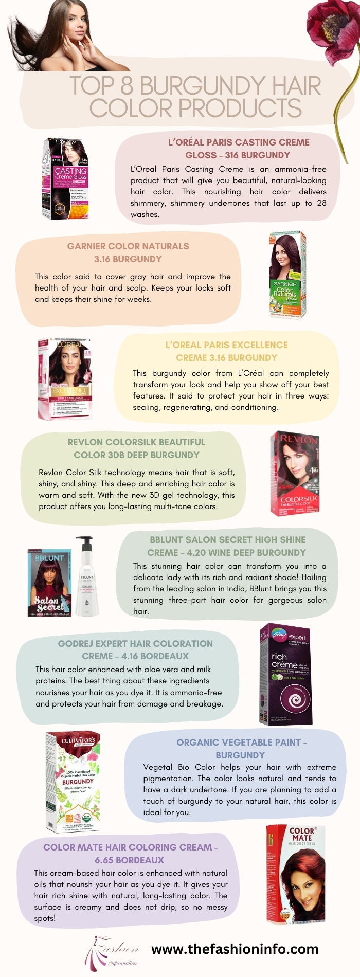 Top 8 burgundy hair color products